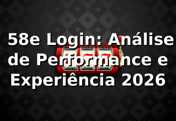 📊 58e Login: Análise de Performance e Experiência 2026